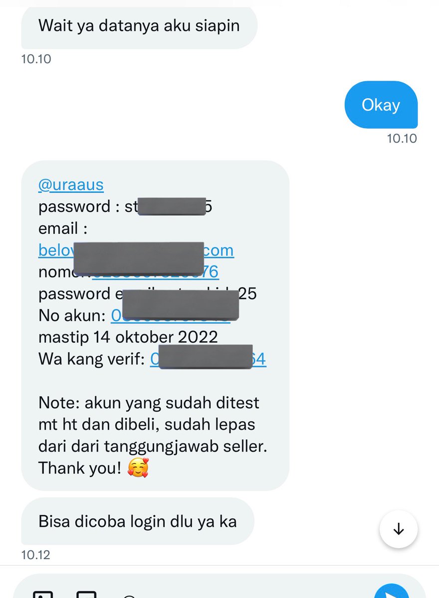uraaus's tweet photo. kak amanda, aku izin qrt sebentar

akun ini aku beli sekitar tanggal 2 okt, jadi yg kakak cari di get contact atau apapun itu sudah gaada hubungannya dengan apa yg aku post. for a moment aku beli akun ini untuk rant, yah can call me stupid bcs i dont send a whole the conversation https://t.co/2Gbha0ktwc