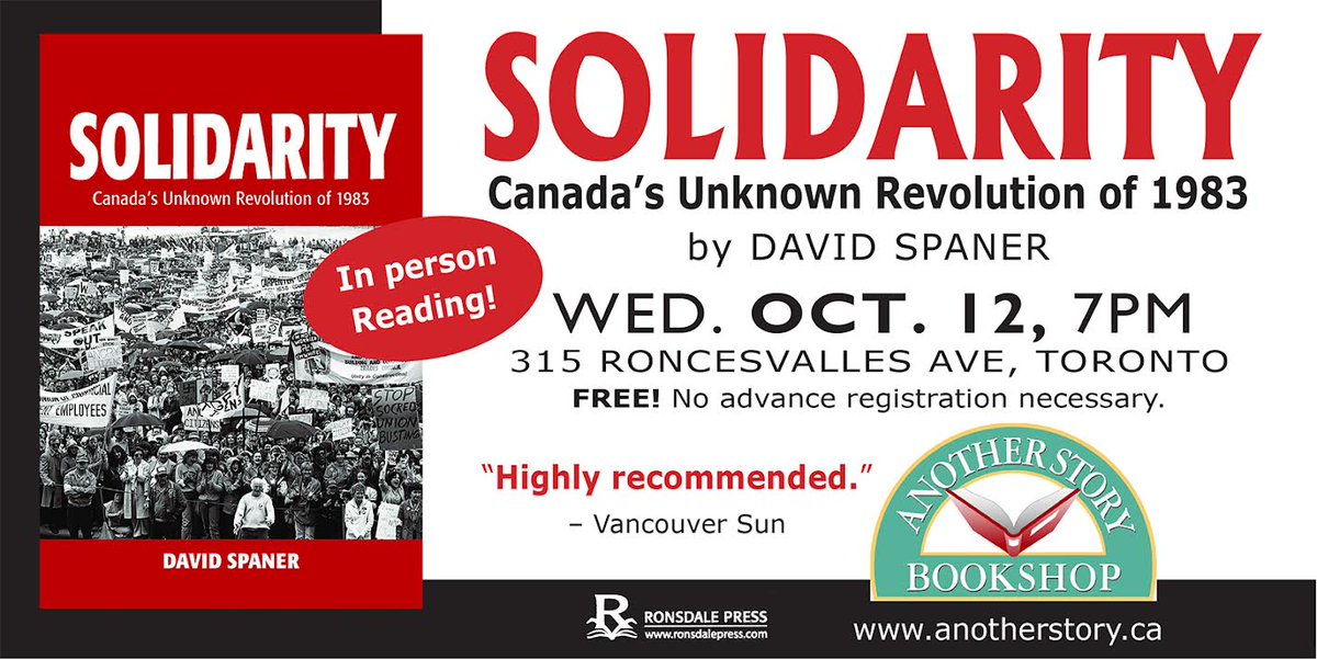 Hope you can make it to David Spaner's amazing book launch this Wednesday.