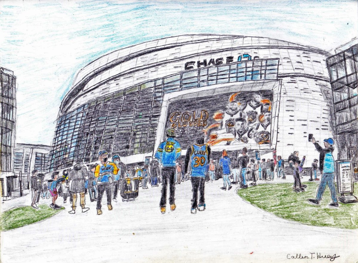 Here is a sketch that I did of @ChaseCenter, the home arena of the @warriors.  Prints are available at etsy.com/shop/callenspa… #Warriors #chasecenter #thrivecity #nba #sketch @theballparkbabe @MelanieLynneN @KevBradoYT @raiderman94 @RabdemFaya @ShayanAlam___ @BrettHollander