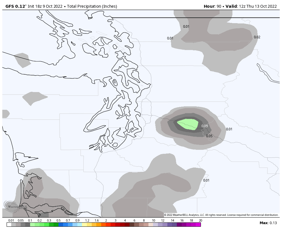 SeattleWXGuy's tweet photo. I expect 100's of storm chasers to converge just south of/on I-90/Annette Lake/Chester Morse Lake reservoir on Monday evening for the event of the millennium here in the PNW as several hundredths of an inch of rain look likely to fall. #wawx #ConvergenceZone https://t.co/5CFiIl6HDB