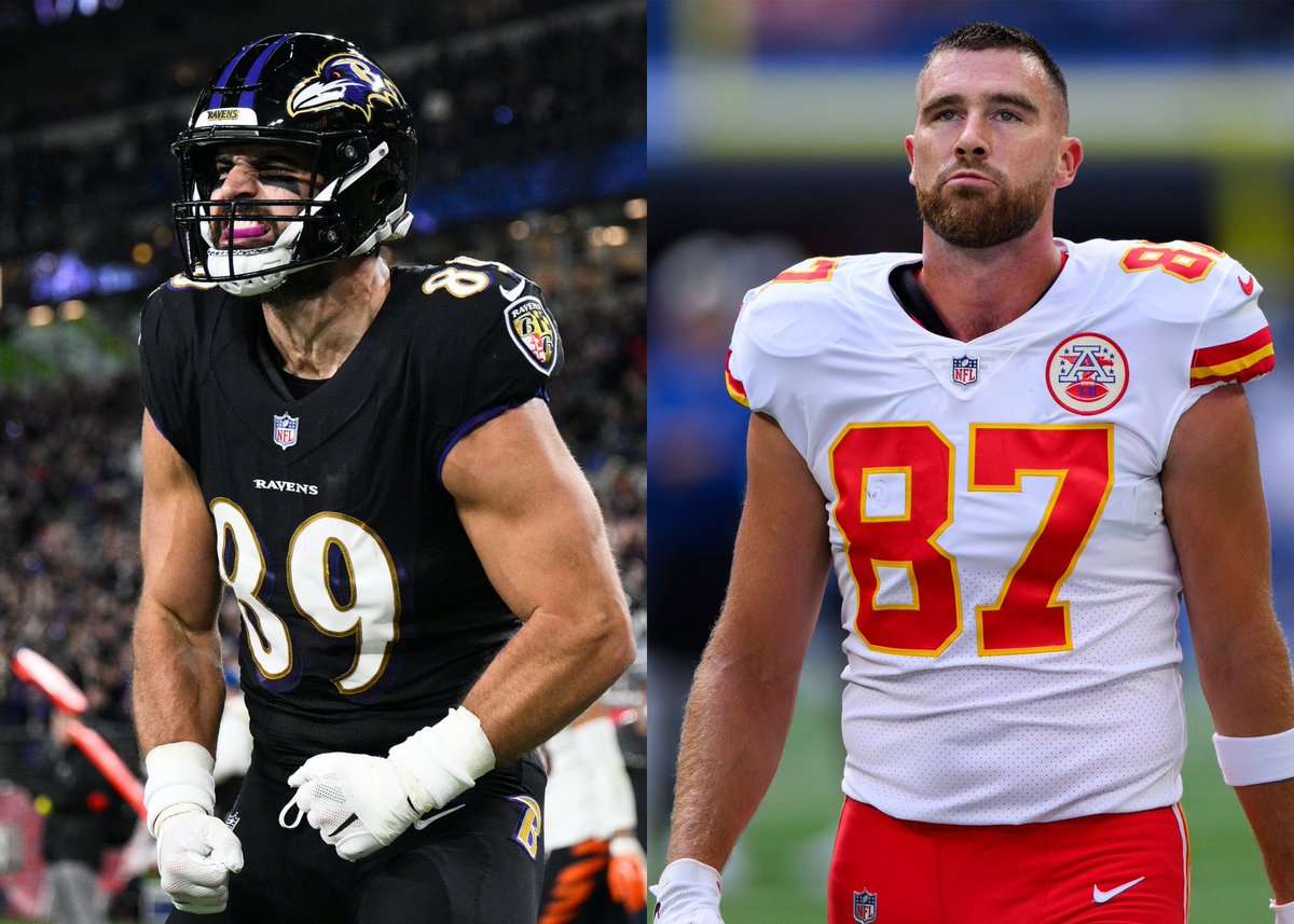 FanDuel's tweet photo. Who is the best tight end in the NFL?

❤️ for Mark Andrews
💬 for Travis Kelce

#RavensFlock | #ChiefsKingdom https://t.co/3uNPlyJhSu