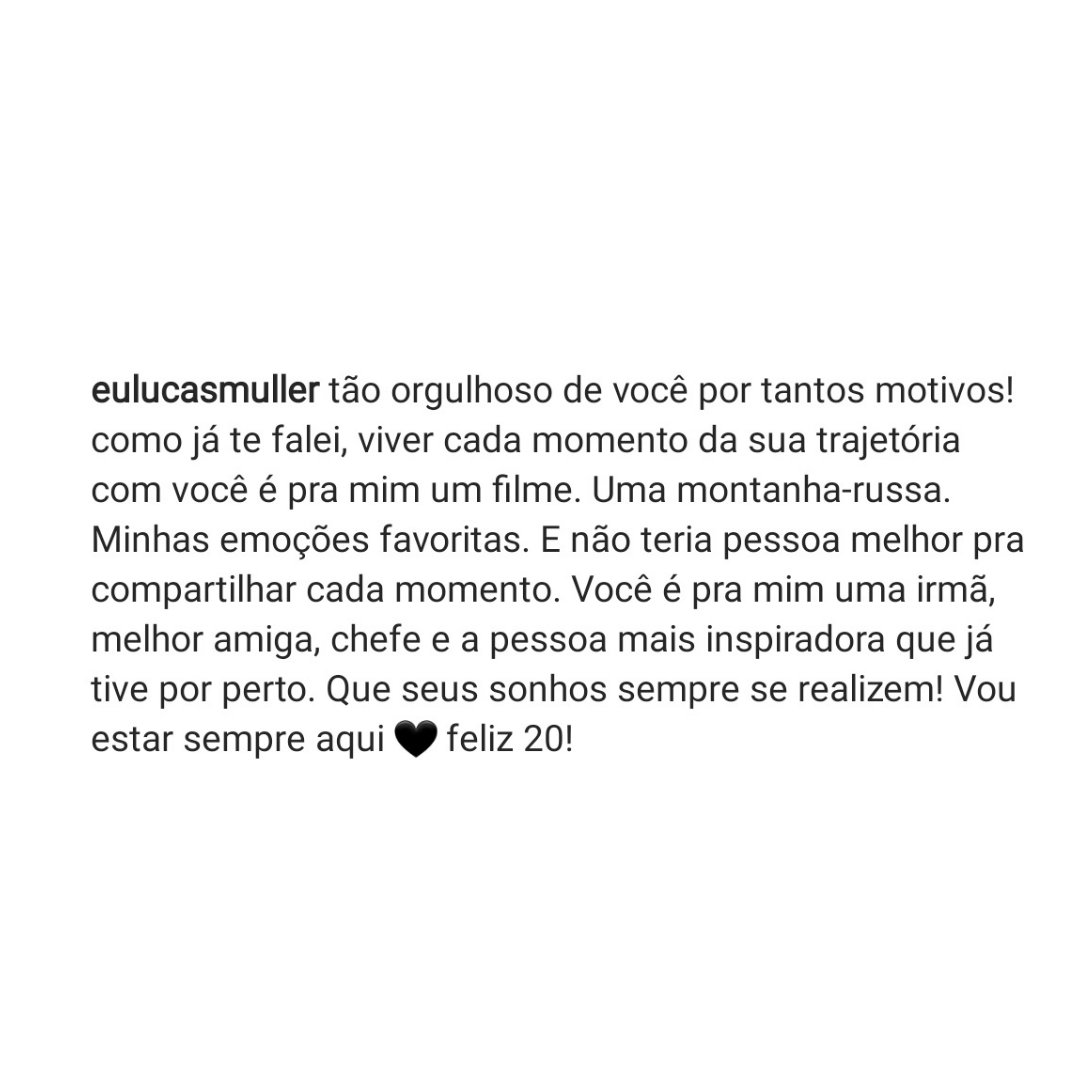 AnyGTidings's tweet photo. Amamos muito! Lucas Müller fez uma publicação em seu Instagram parabenizando Any Gabrielly. #20DaAny 🤍 https://t.co/M4r8QCQ1kz