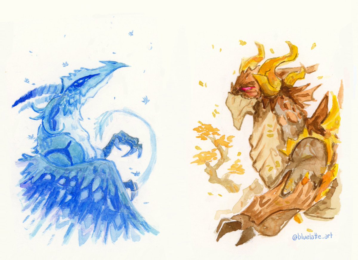 bluelatte_art's tweet photo. Genshintober Day 8 &amp; 9: Dragons of Teyvat

#GenshinImpact #dvalin #azdaha https://t.co/s6023DqHOY