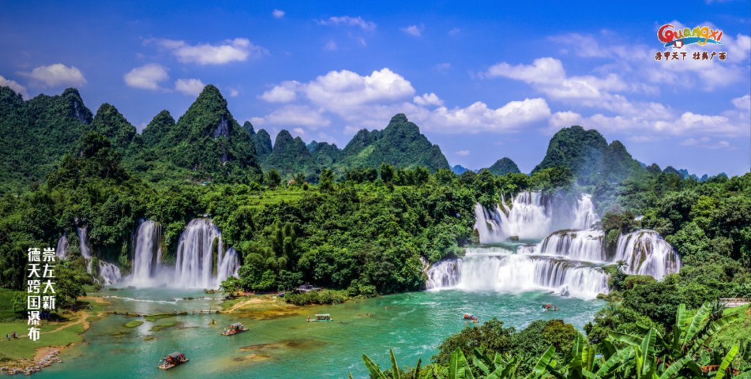 Splendors_of_GX's tweet photo. [Glimpses of Guangxi in Photos 07] 

Located in Daxin County, #Chongzuo City, Detian Waterfall is more than 100 meters wide and has a drop of more than 70 meters. It is Asia's largest transnational waterfall, surrounded by picturesque #karst peaks. #Guangxi #DetianWaterfall https://t.co/gK7E5WJaZ2