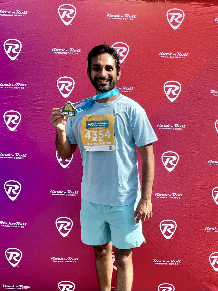 Dindoop's tweet photo. Ran my first organized #halfmarathon. Unlocked a new level. https://t.co/UMOpK37Mpq