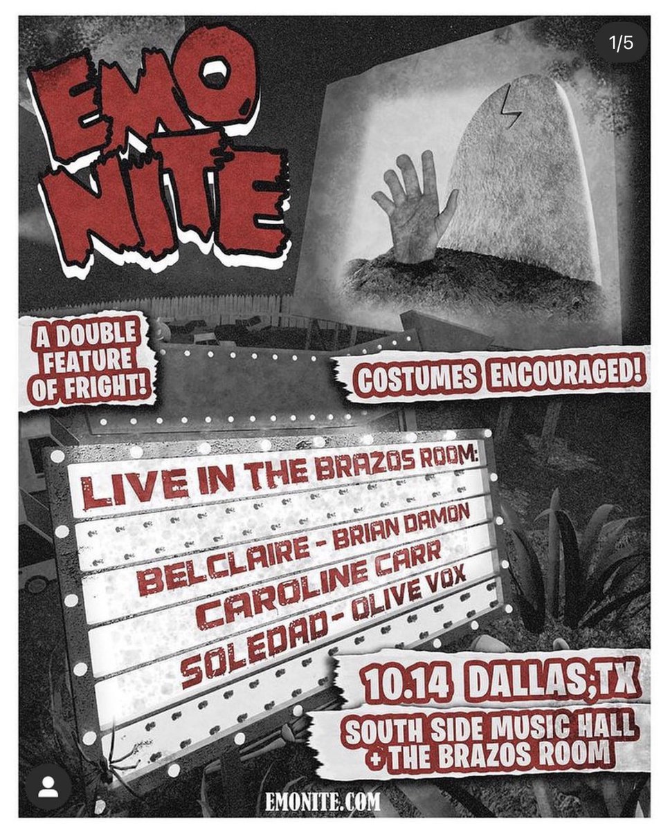 We're playing at EMO NITE Oct. 14th in Dallas! #EmoNite #olivevox 
Get your TIX here!
vor.us/ad731