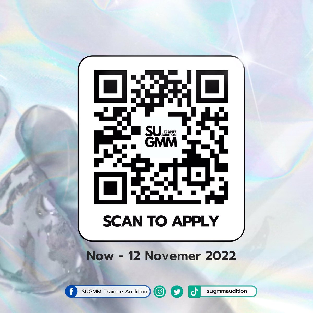 sugmmaudition's tweet photo. 🙋🏻♀️ใครสมัคร SUGMM Trainee Audition 2022 ได้บ้าง!! พร้อมแล้วสามารถแสกน QR Code ได้เลย
#SUGMMAudition2022 #SUGMM
#GMMACADEMY #Silpakorn
#SUMEB #IDM #ทีมศิลปากร
#ศิลปากรสนามจันทร์ #ศิลปากรเพชรบุรี
#ศิลปากรวังท่าพระ https://t.co/S6GmdJpBqj