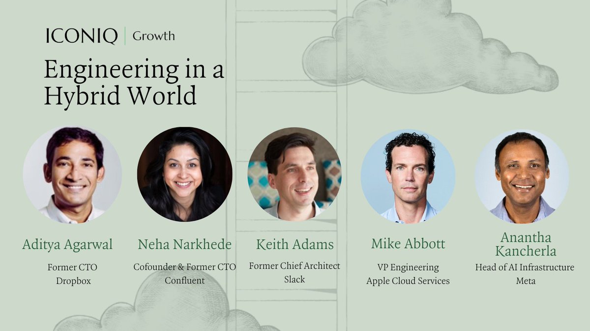I’m bringing together CEOs &amp; engineering leaders from <a href="/ICONIQGrowth/">ICONIQ</a> portfolio to hear lessons learned scaling &amp; creating anti-fragile organizations from engineering leaders at <a href="/Apple/">Apple</a> <a href="/Meta/">Meta</a> <a href="/SlackHQ/">Slack</a> <a href="/ConfluentInc/">Confluent</a> <a href="/Airbnb/">Airbnb</a> <a href="/Dropbox/">Dropbox</a>. Have a few spots open; DM me if you’re interested.