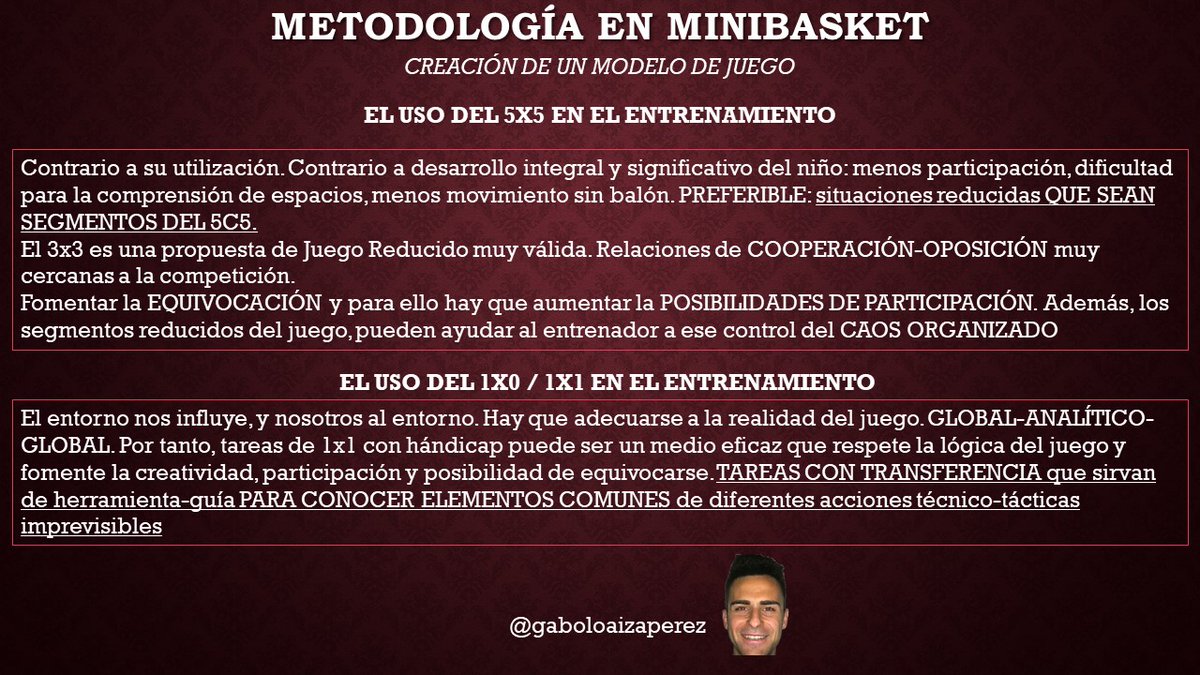 gaboloaizaperez's tweet photo. Tiene 3 años, pero creo que tiene conceptos interesantes

👇👇👇👇

🏀🏀Metodología en Minibasket. Resumen de ideas, conceptos y principios. 

-En qué basarnos para la construcción de un modelo de jugo y entrenamiento en Minibasket
-Principios/conceptos a trabajar https://t.co/ugdxM1MhLj