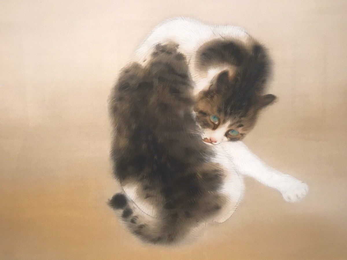 aokenflhrs's tweet photo. 今日はリリーのお付き合い(^^)
恵比寿の山種美術館へGO。
斑猫は、凄く惹かれる日本画でした😊
※ この作品だけはスマホで撮影可なのだ(^^)
＃山種美術館 https://t.co/H2hoKdvAk7