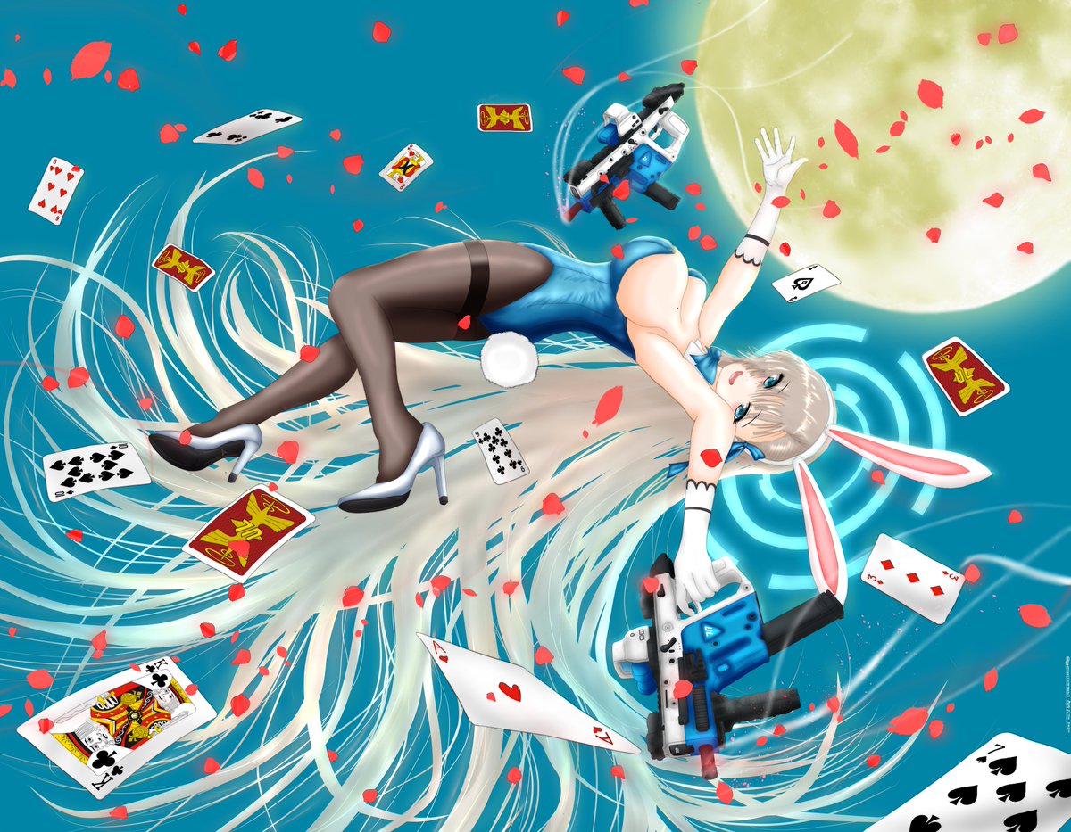 アスナ(ブルアカ) ,アスナ(バニーガール) 「バニー復刻だし、僕の描いたバニーアスナもみてくれ#ブルアカ #BlueArchi」|PJ@のイラスト