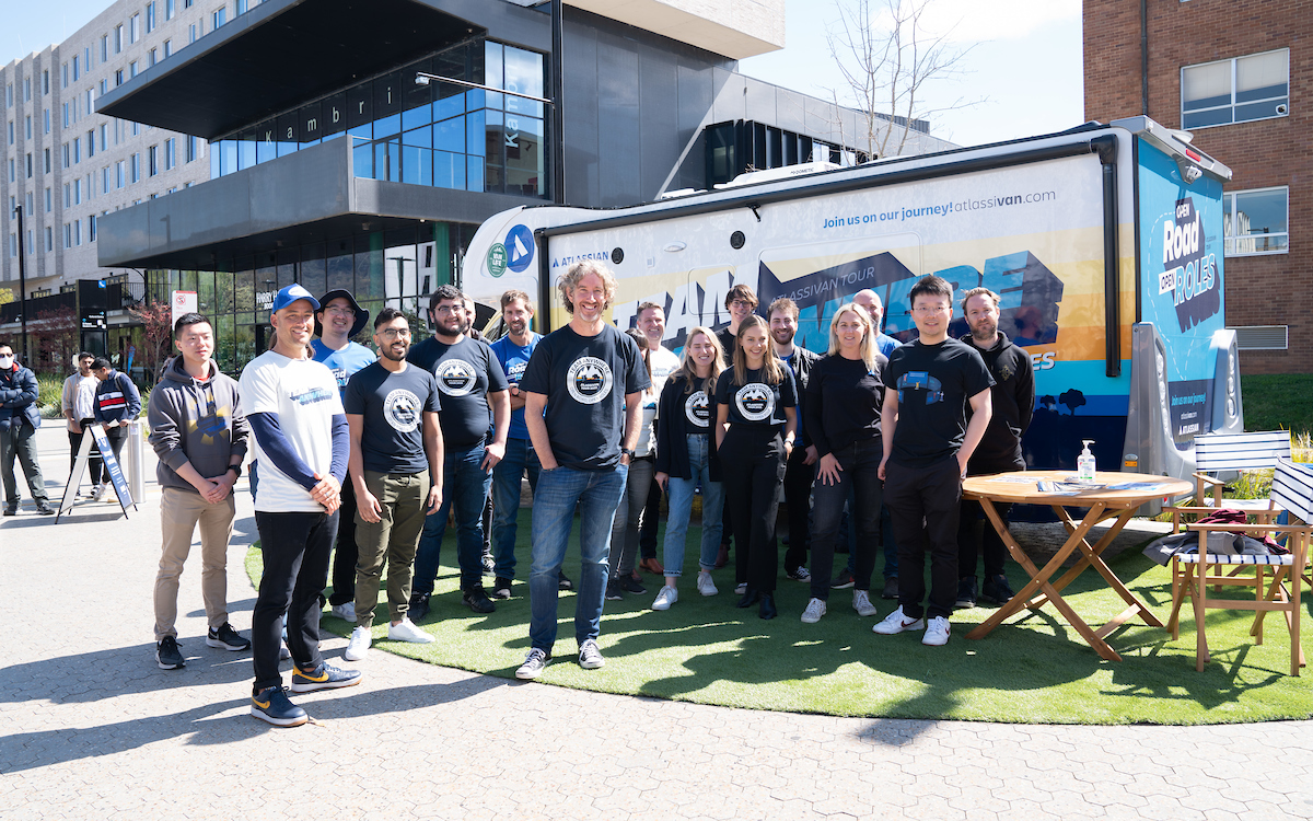 ourANU's tweet photo. Thanks for visiting Kambri this morning, @Atlassian! 🚐

CEO @scottfarkas stopped by on his #OpenRoadOpenRoles tour to talk about why tech jobs are the future and how our students can get on board. https://t.co/K3eLEJdqEx