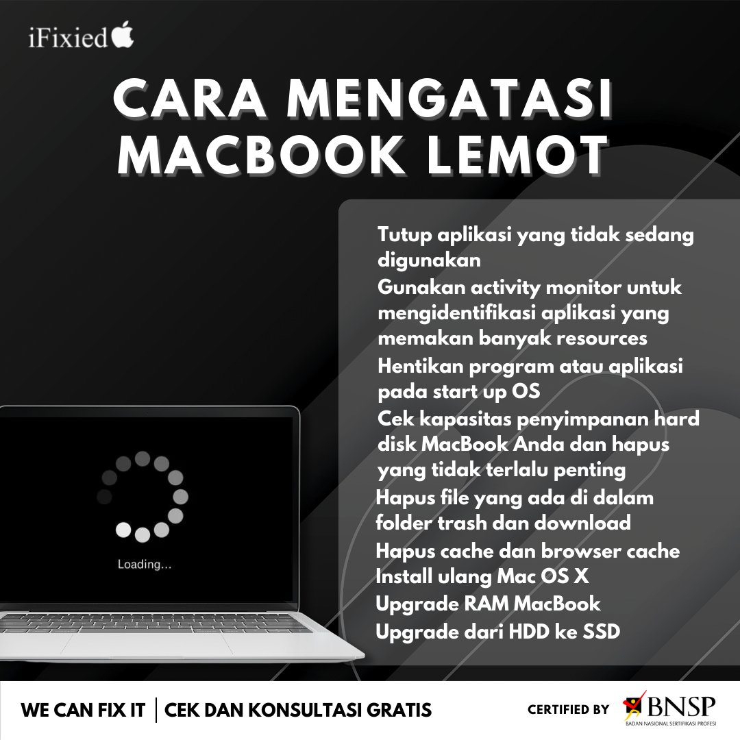 iFixied's tweet photo. MACBOOK LEMOT ???

Ada sedikit penjelasan dari kami mengenai penyebab MacBook lemot, poin utamanya supaya kamu paham mengapa MacBook lemot .

#servicemacbook #ifixied #cekdankonsultasigratis #applestore https://t.co/ZUTzoOO3pr