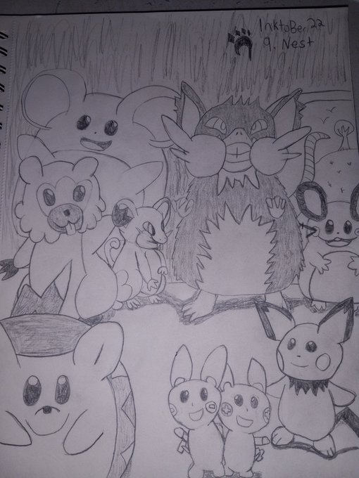 #inktober2022 promt 9 nest. I decided to do a "rats nest" full of different rat and mouse pokemon. Rattata<a href="/tag/inktober2022"class="tags">#inktober2022</a><a href="/tag/drawing"class="tags"><span>#drawing</span></a><a href="/tag/pokemon"class="tags"><span>#pokemon</span></a><a href="/tag/inktober"class="tags"><span>#inktober</span></a><a href="/tag/pokemonfanart"class="tags"><span>#pokemonfanart</span></a>