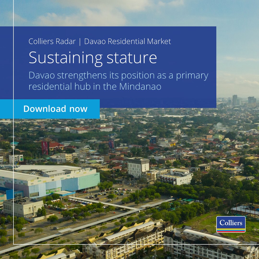 colliers_ph's tweet photo. Davao City is likely to retain its stature as one of the most competitive residential markets in Visayas–Mindanao corridor. Download our latest report to know more: https://t.co/GMwVh9ud8A. #ColliersPH #BeExperts #AcceleratingSuccess #DavaoResidentialMarket #DavaoCondoMarket https://t.co/4q96J7qUTs