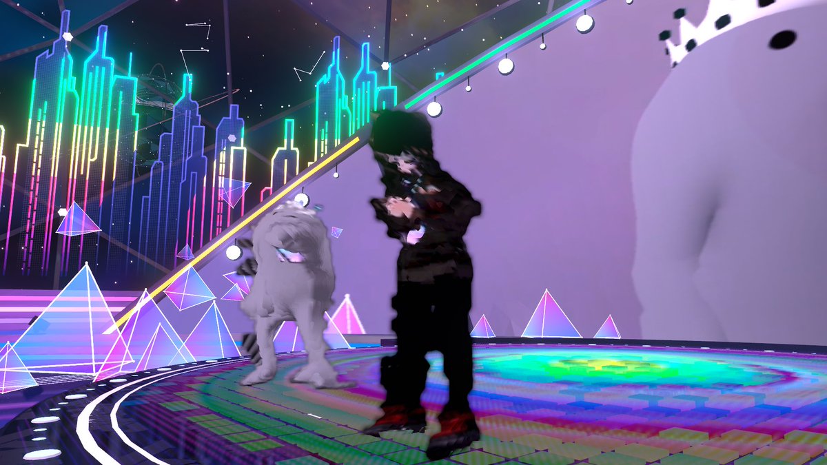 ragiragihiiragi's tweet photo. #VRMF2022  #VRChat 
寝坊して遅れたけどVRMF2022見に行きましたー！初めてVRC内でLIVE見たけどVRCだから出演者と観客の距離が近かったฅ(º ﾛ º ฅ) https://t.co/aVhTaZ4vxd