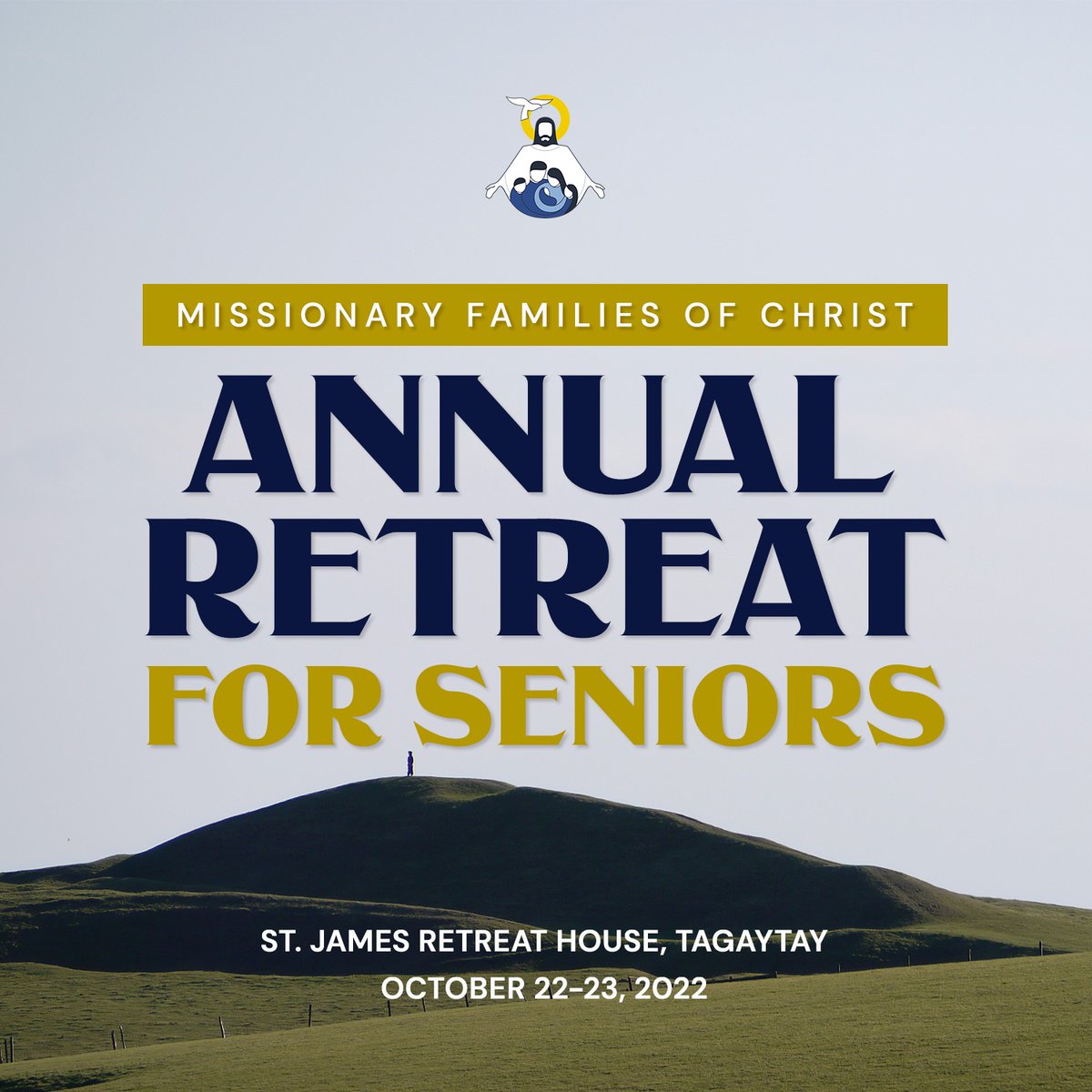 MFCCouples's tweet photo. 📣 Calling all MFC NCR SENIORS! 📣
See you all at our Annual Retreat for Seniors this coming October 22-23, 2022 at St. James Retreat House in Tagaytay. Please stay tuned for more information. Save the date and let us share this with our brethren. https://t.co/KbriayVv8y