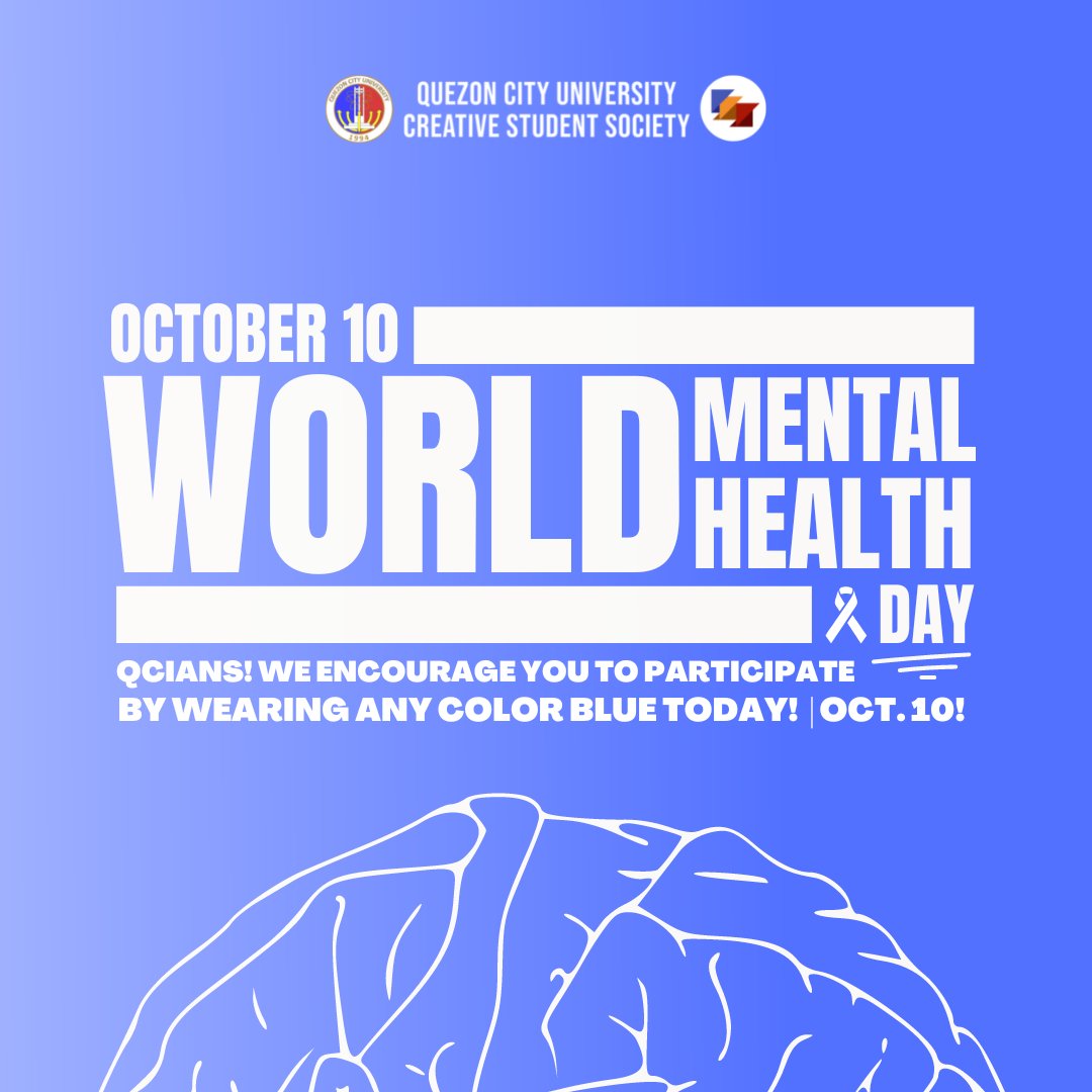 OfficialQCUCSS's tweet photo. Make mental health for all a global priority!

The World Health Organization (WHO) marked this day as the "World Mental Health Day". A campaign that aims to raise awareness of mental health issues all over the globe and to assemble efforts regarding it. 

#1QCU
#TatakCSS https://t.co/RqI0IQKUHt