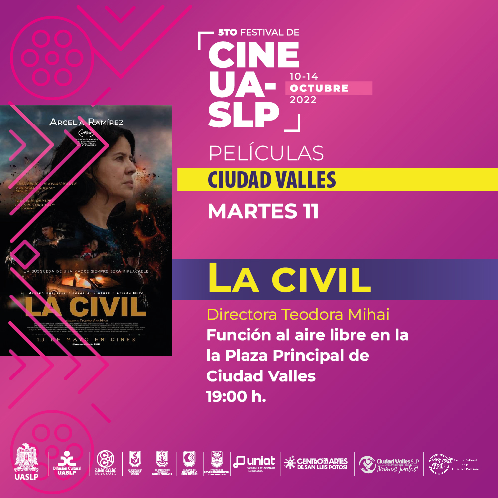 LaUASLP's tweet photo. 🟪 Te presentamos los eventos del 5º Festival de @CineUASLP de este martes 11 de octubre.
¡Entrada libre a las funciones!
Consulta la programación: https://t.co/gVpmHd5iCX
#UASLP
#CineUASLP
#FestivaldeCineUASLP https://t.co/pWECMe2H1A