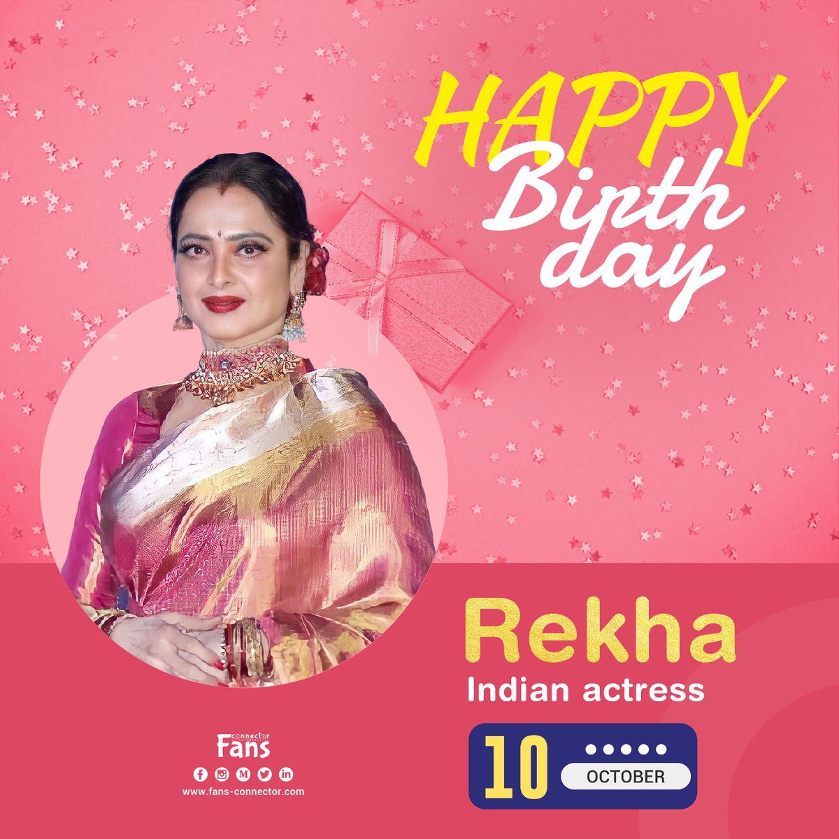 fans_connector's tweet photo. Happy birthday to one of the most popular #Indian_actresses, #Rekha. She was born on  October 10, 1954 in Chennai, India.
Wish her have a happy long life. 

#fans_connector 
#socialmediaagency 
#socialmediamarketing 
#socialmediaexpert  

Visit us: https://t.co/k8oucGWfDY https://t.co/lpe0sMsWyv
