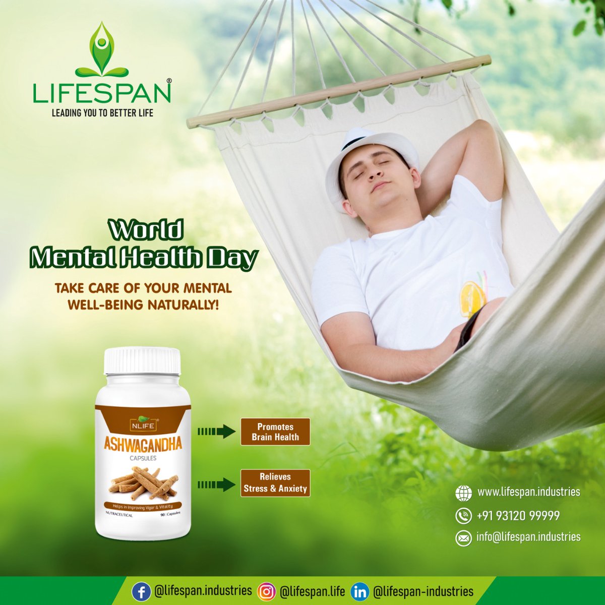 mylifespanlife's tweet photo. Manage your worries more efficiently with nature's miracle herb Ashwagandha in the form of capsules.
Let's come together and support Mental Health Awareness Day.
Happy World Mental Health day!
#Worldmentalhealthday #Mentalhealthday2022 #Ashwagandha #Nlife #Lifespan #capsule https://t.co/YVWaJQZCg9