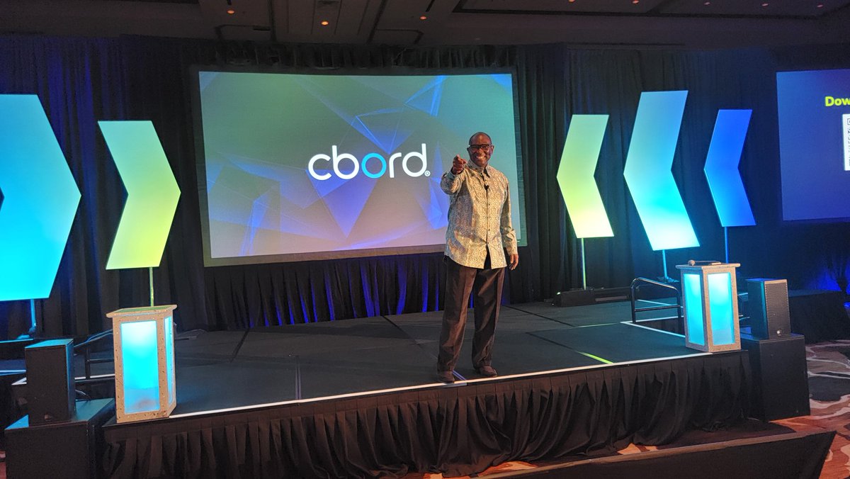 MannyOhonme's tweet photo. Powerful start to #UGC22 with CBORD President @jimhoefflin and @MannyOhonme! Honored to be the Kickoff Keynote speaker for the conference. @Samaritans_Feet #WhatsYourWhy #Count2Zero #SolePurpose #PurposeDriven https://t.co/kE74RhDM5K