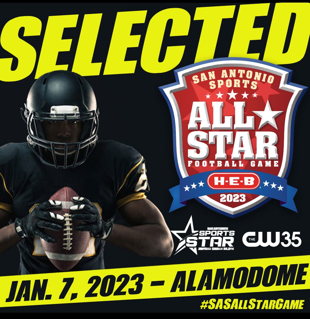 Darion_DB's tweet photo. Honored &amp; blessed 2 B selected 4  #SASALLSTARGAME @SA_Sports @BDammone @padillapoll TY to my coaches 4 nominating me @jdzimmerhanzel @DavCoachSmith @PrepRedzoneTX @SecureTheBag24 @2MGE_ @damehova9 @News4SA @210Preps @DRSportz_ @EddieSpencer13 @daniellehigh32 @CoachJAchan @dctf https://t.co/8ayvL6EmD3
