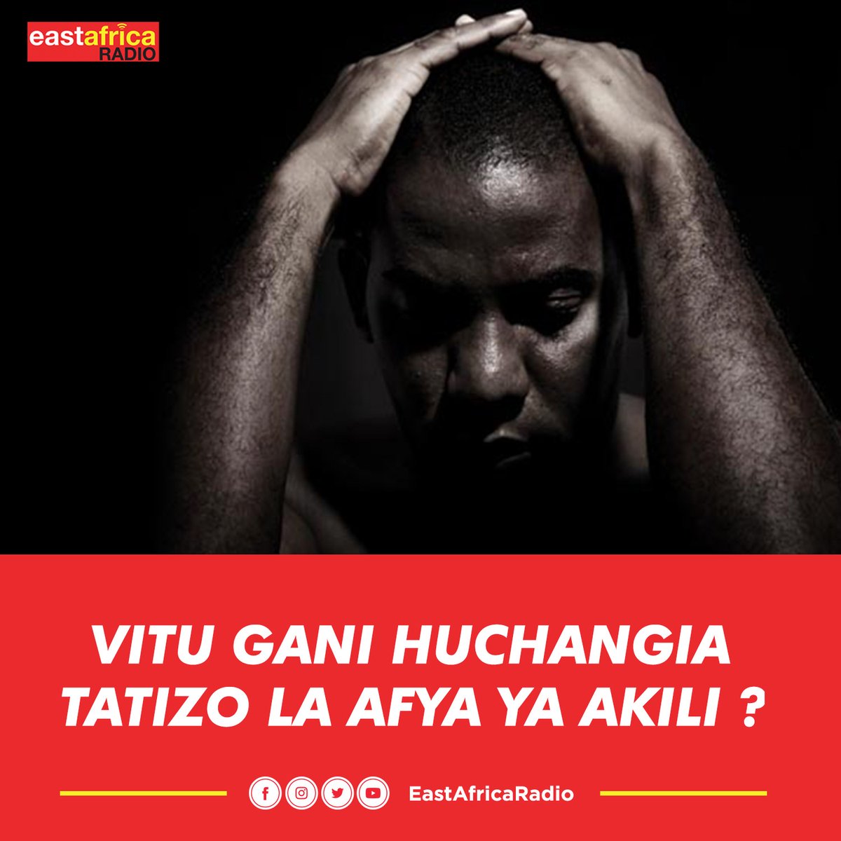 earadiofm's tweet photo. Ni Vitu Gani huchangia mtu kuwa na changamoto za Afya ya akili ? 

Tuachie comment yako hapa itasomwa kupitia #SupaBreakfast ya #EastAfricaRadio 

Cc @evansbukuku @bobbymongi @clugoe https://t.co/3oxsr7GMG3