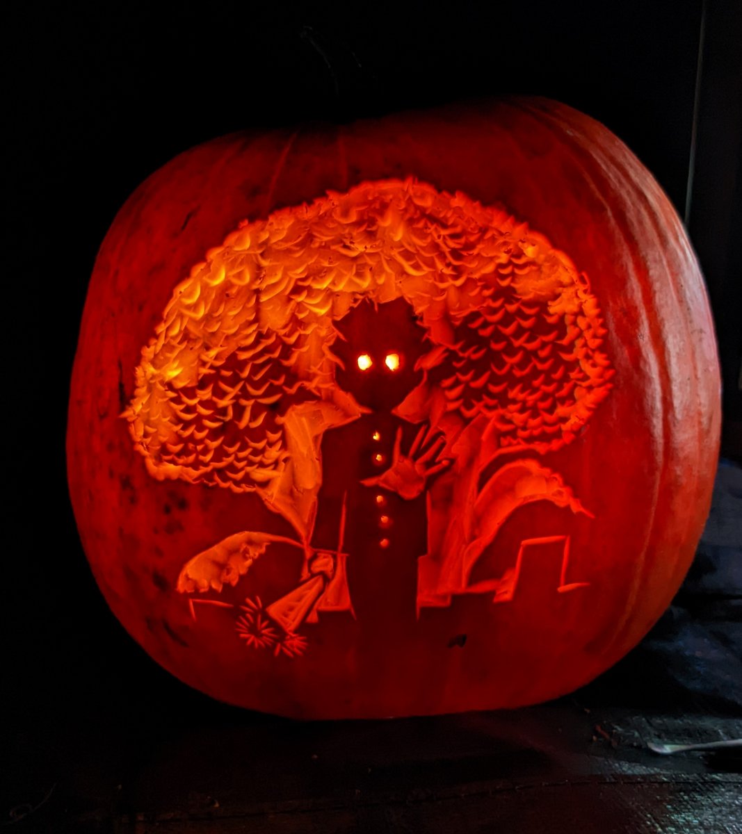 hippanoo's tweet photo. This year's pumpkin carving with friendos side 1 :)
 #mobpsycho100 https://t.co/CgNkoKLk1M