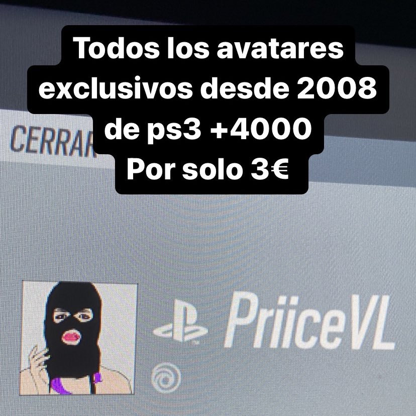 Buenas chicos pongo avatares exclusivos dispongo de todos los que an existido ya que tengo ps3 pirata por solo 3€ pago bizum. Mas info al priv.