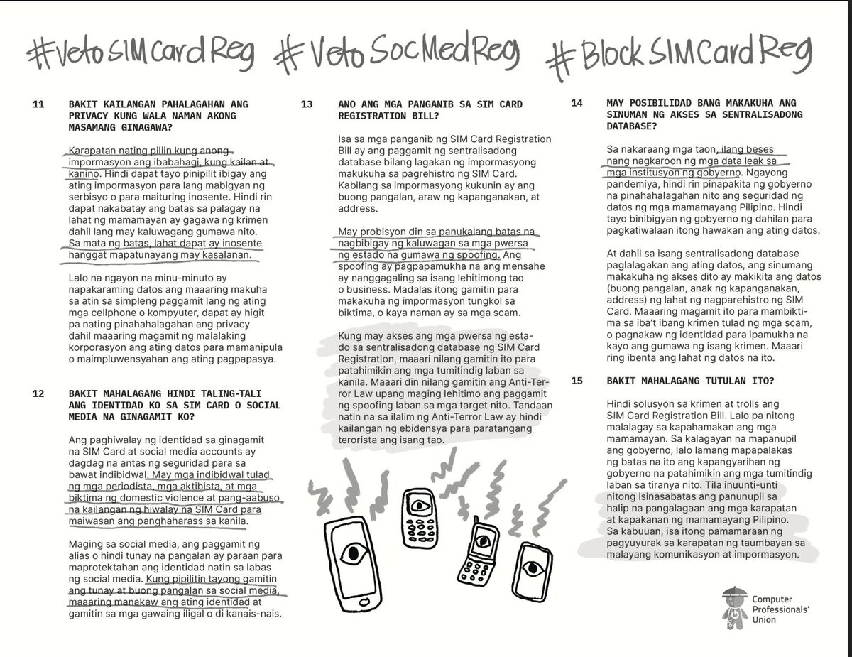 RachVillamor's tweet photo. BBM signed the SIM Registration Act into Law today despite various of studies that show how this is not a deterrent for crime, and will only permit unprecedented surveillance &amp; profiling of civilians.

Ano nga ba ang Sim Card Reg Act? Here's a primer from @cpu_ph. #NoToSimCardReg https://t.co/NK9CirXXVt
