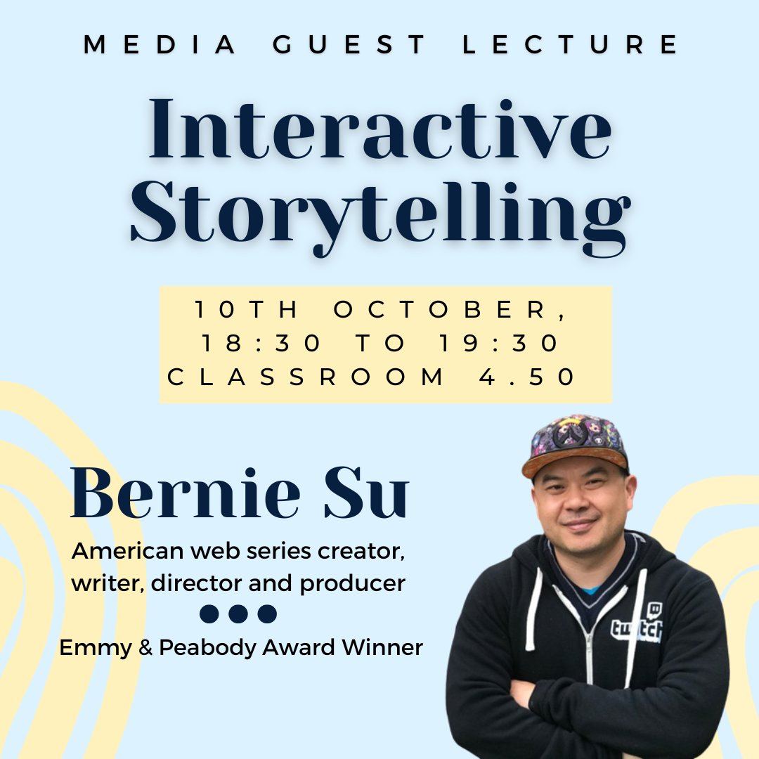 MichaelMa11ory's tweet photo. Hello #bcm and #mmc friends. Join us this evening @UOWD for this talk with the #Emmy and #Peabody Award winner Bernie Su, brought to you by @UowdMediaTeam

See you at 630!!

#Artificial #Twitch #GITEX2022 #UOWDMediaTeam #bcm114 #MMC941 https://t.co/qAemiYqz4L