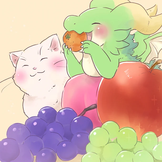 #ドラゴンの卵を拾った野良猫シリーズ おいしいね! 元気がいっぱい出るね 