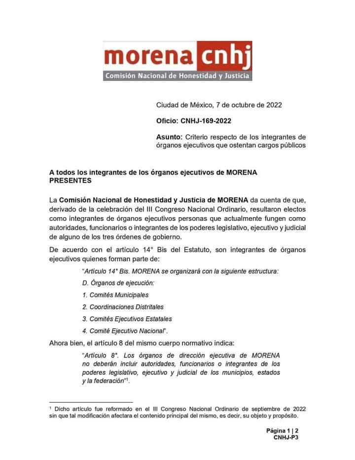 agustingc2012's tweet photo. Mucho ruido ha generado este comunicado de la @CNHJ_Morena
No tendría porqué ser así.
Los congresistas/consejeros/coordinadores, electos el 29 y 30 de julio, lo fueron bajo el estatuto vigente en ese momento.
Ninguna reforma de ley, es retroactiva en perjuicio de nadie. https://t.co/YPd6MZniji