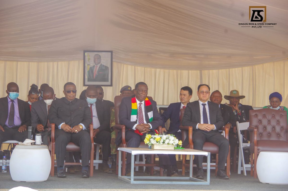 Groundbreaking of the Dinson Iron &amp; Steel project at Manhize on Thursday last week.
Thanking H.E. <a href="/edmnangagwa/">President of Zimbabwe</a> for gracing the event and all stakeholders for the successful event.