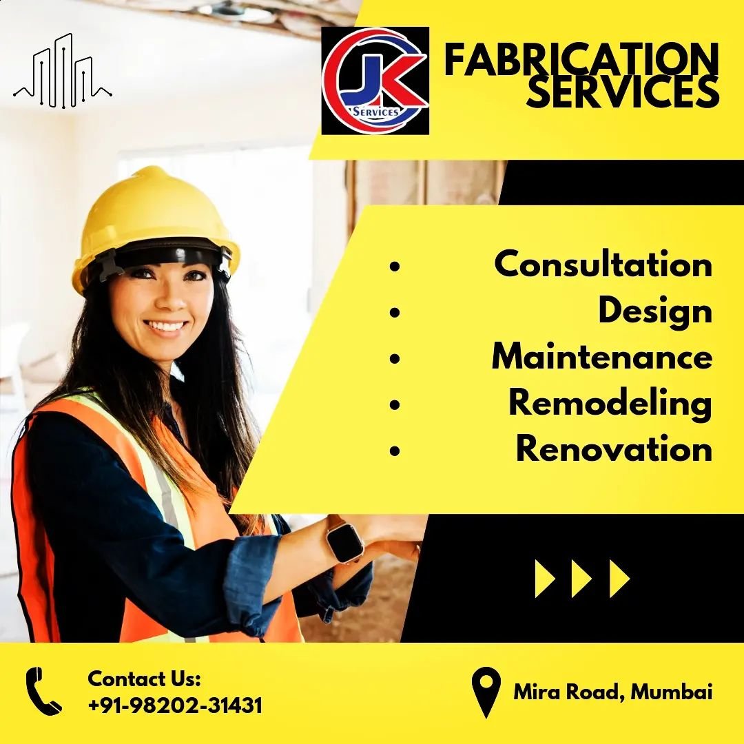 jkservices8's tweet photo. Fabrication Services

* Consultation

* Design

* Maintenance

* Remodeling

* Renovation

Contact Us:

+91-98202-31431

Visit our Website : https://t.co/d8U4UIzisW https://t.co/qBNN0nLWId