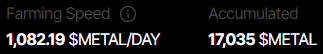 UnderFive1's tweet image. Division6 / 34 people

Farming speed - $METAL
1,082.19 $METAL/DAY
Accumulated
17,035 $METAL
(Claimed
+12,890 $METAL) 

@drunk_robots

#BCG #PvP #play2earn #bsc #nft #F2P