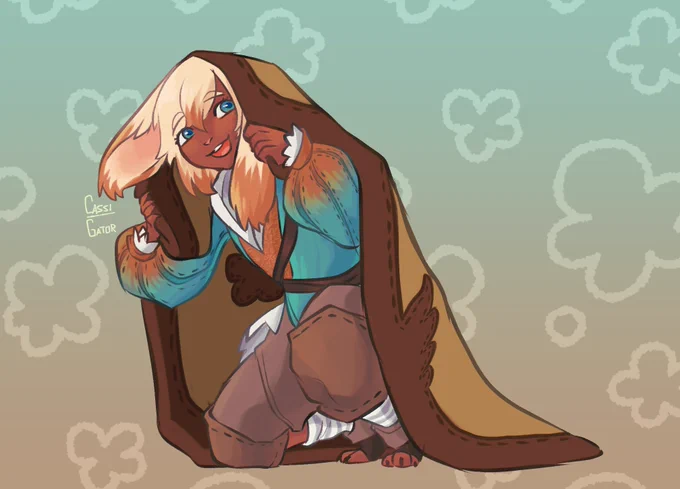 Day 9 of #Cloaktober was Carpet Cloak!Little Valka looks cute but it's probably not the best hiding spot. #FFXIV 