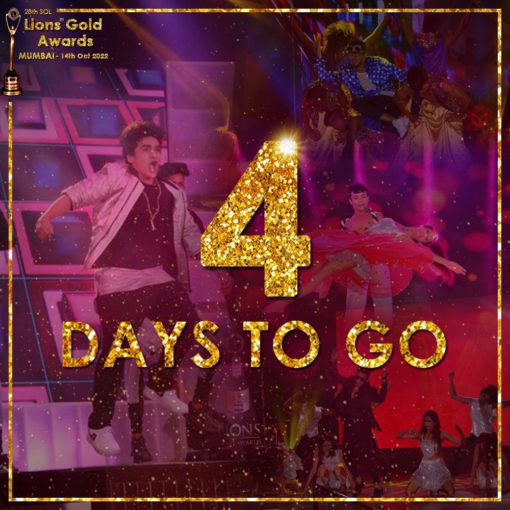 4 Days to go... 28th SOL #LionsGoldAwards 🏆 #Mumbai on 14th October 2022