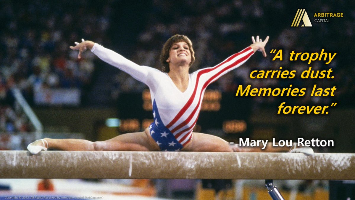 ArbCapGlobal's tweet photo. "A trophy carries dust. Memories last forever." - Mary Lou Retton
#MaryLouRetton #SportsLegends #Sports #SportsArbitrage #ArbitrageTrading #ArbitrageCapital #ArbCap #ArbCapGlobal https://t.co/Ib6CS71exc