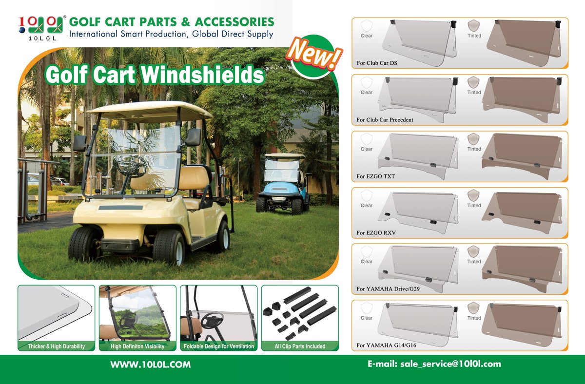 ZZaiyang's tweet photo. 🛺10L0L Golf Cart New Folding Windshield
✨ HD acrylic improves visibility and reduces glare
✅ Easily switch from full windshield to half windshield
⌛️  Made of high density material, durable
🛒: https://t.co/Cx8B1vha2N
🌎: https://t.co/LHZtRk5Y46
#10l0l #golfcart #windshield https://t.co/2B3FZhOz18