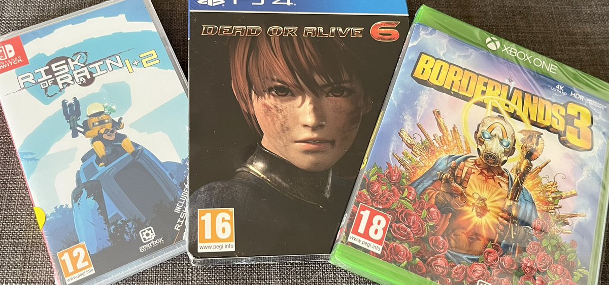 BiM ! #Concours 
#DeadOrAlive X #Borderlands X #RiskofRain 
Bref de la #Switch #XboxOne #PlayStation4 

pour participer :
Follow + RT

TAS lundi prochain
#PS4 #PS5 #XboxSeriesX #Nintendo #NintendoSwitch #jeuxvideo #PlayStation5 <a href="/TeamNINJAStudio/">Team NINJA</a> <a href="/2KFrance/">2K France</a> <a href="/hopoogames/">Hopoo Games</a> <a href="/CodeMystics/">Code Mystics Inc.</a>