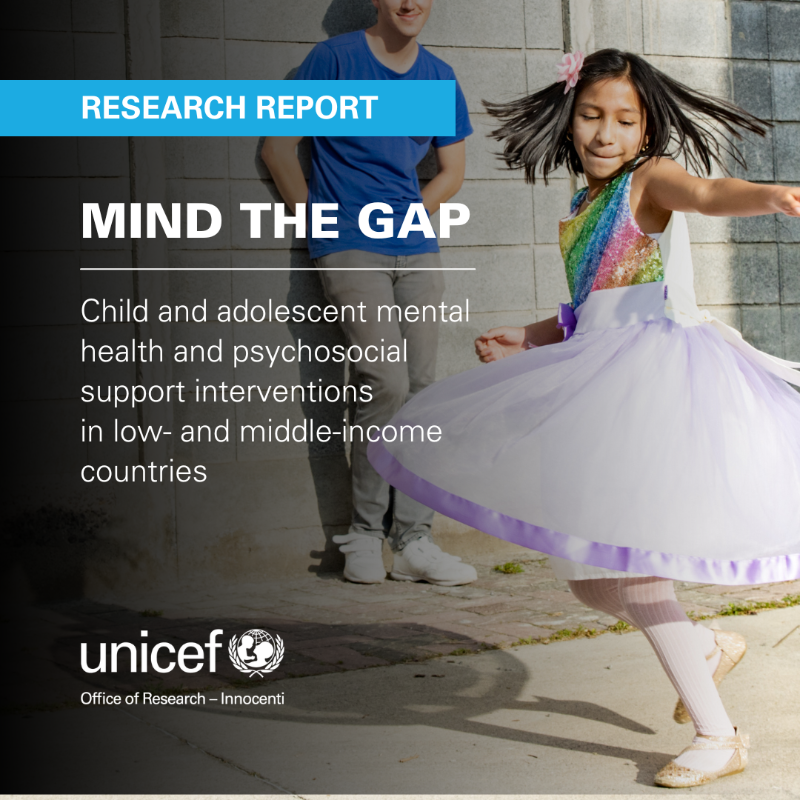 UNICEFInnocenti's tweet photo. #DYK? 

Mental health research is reactive rather than proactive - most interventions focus on treatment rather than prevention.

Our 🆕 report lists existing research on child mental health intervention in low and middle-income countries. 👇

#OnMyMind #WorldMentalHealthDay