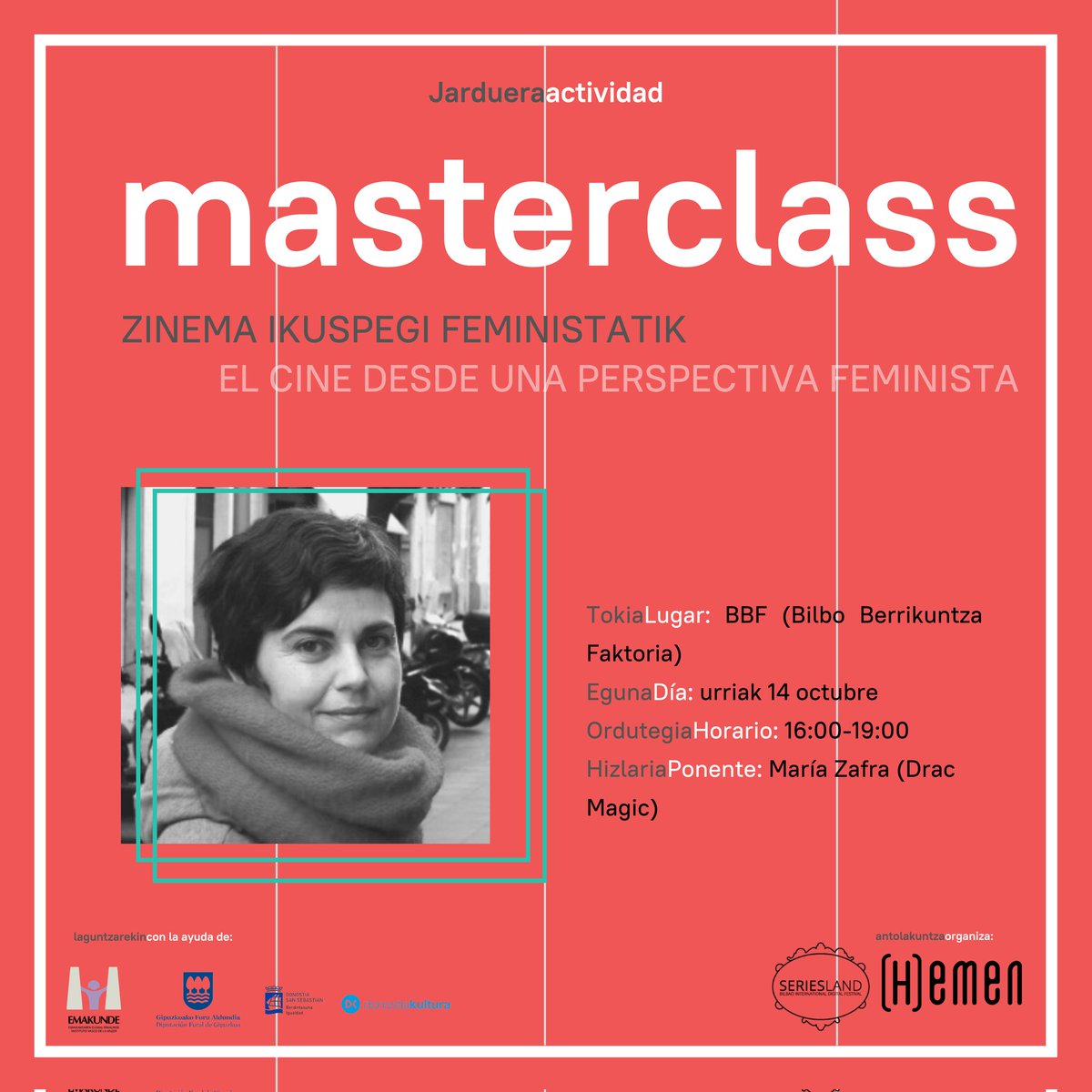 HemenHere's tweet photo. 📆Ostiral honetan masterclass eder hau daukagu.
📆¡Este viernes tenemos esta increíble masterclass!
#masterclass #hemen #seriesland #dracmagic #mariazafra https://t.co/B0gGVfdrCa