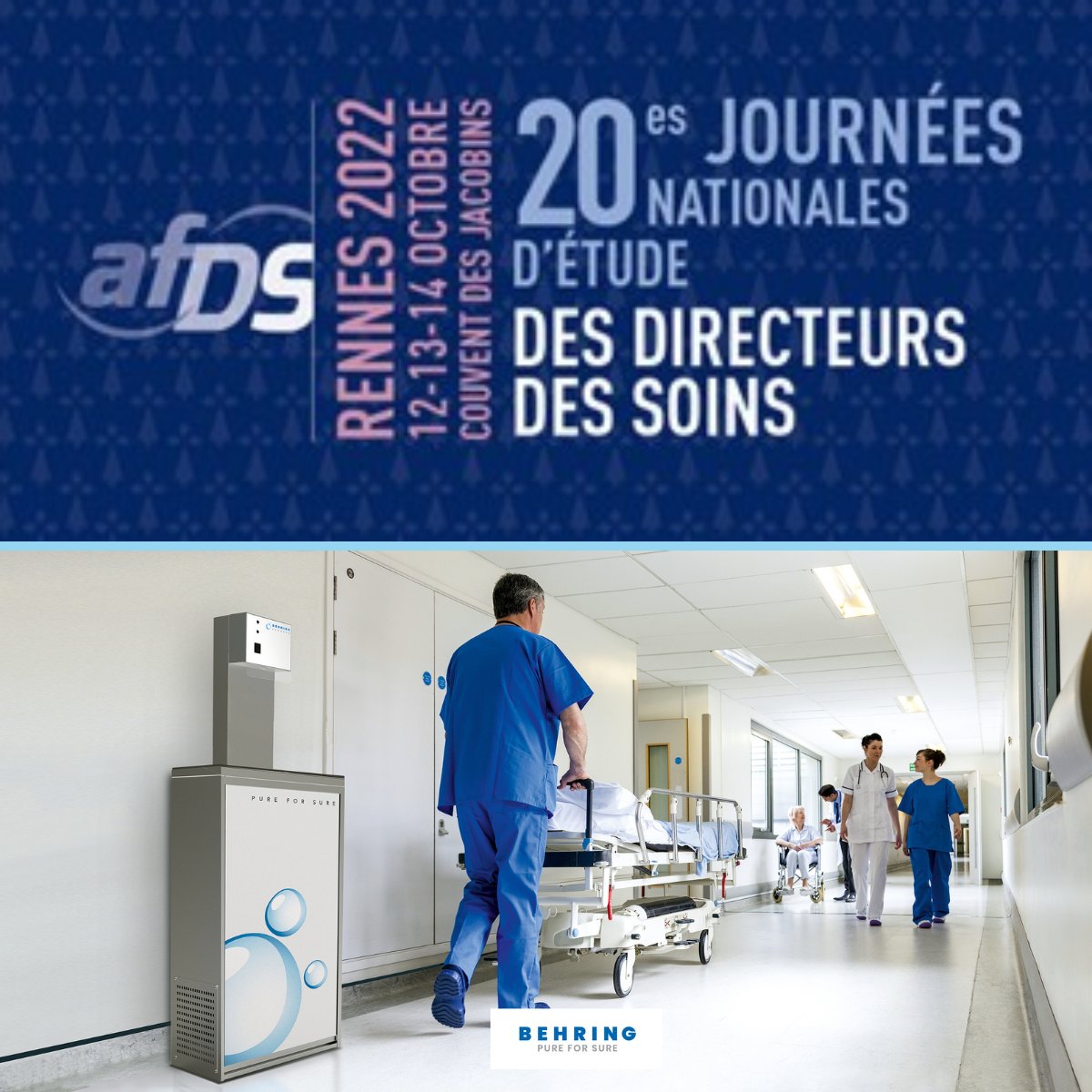 👩‍⚕️Cette semaine Behring est à #Rennes aux 20es journées de l' <a href="/AFDS_Officiel/">AFDS</a> pour parler de l'#hydratation dans le parcours de soin. Nos fontaines à #eaumicrofiltrée sont une vraie valeur ajoutée, retrouvez-nous à <a href="/LeCouventRennes/">Le Couvent Rennes</a> pour en savoir + ! 💧