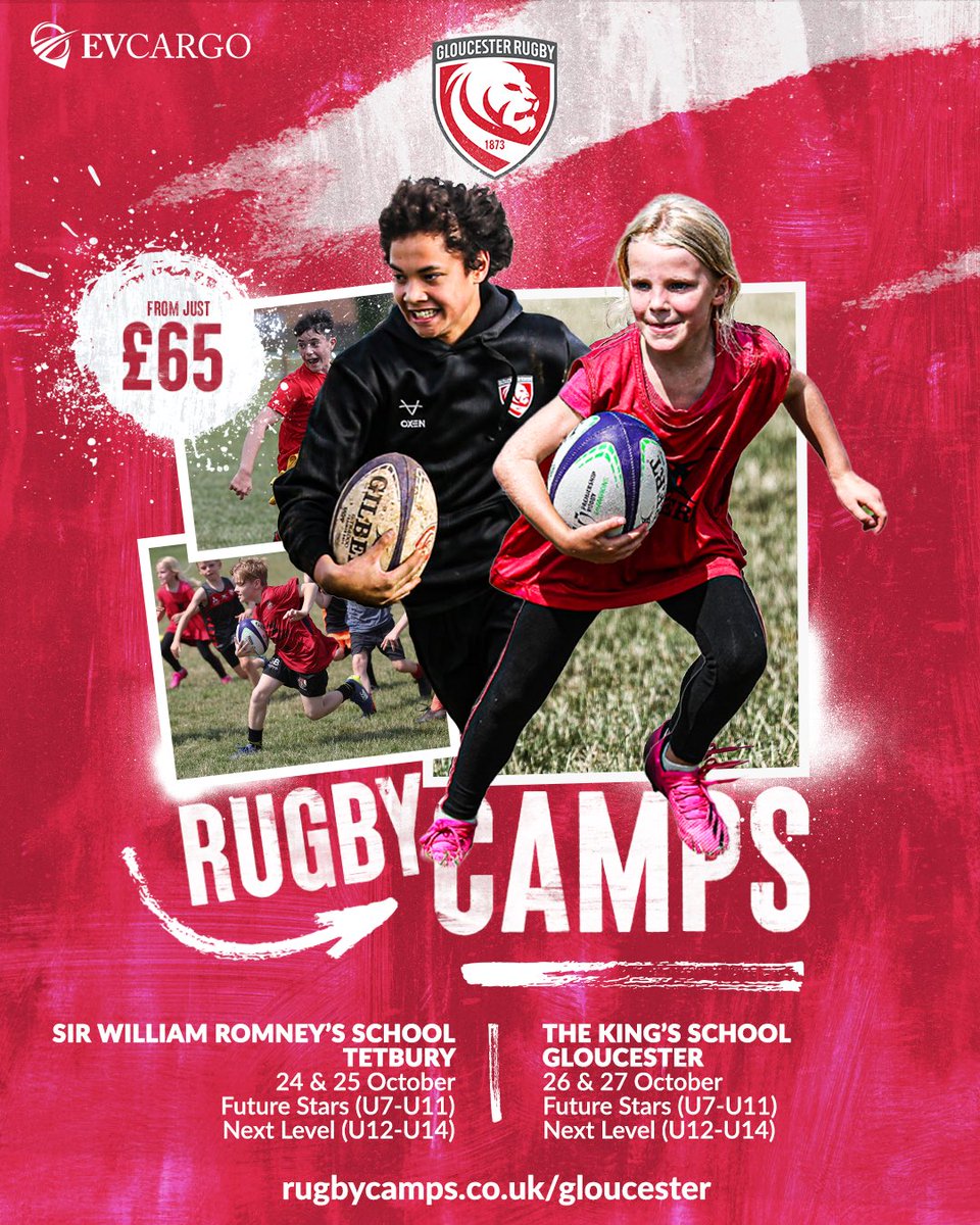 GR_CommunityDpt's tweet photo. 🚨 HALF-TERM CAMPS 🚨

Bringing the ultimate rugby experience to you!🏉

We've still got space for our camps at Sir William Romney's School, Tetbury. 

Book on at:
https://t.co/6IVWtM59oX

#rugbycamps #gloucesterrugby #halfterm #camps 

@gloucesterrugby 🍒 ⚪️ https://t.co/YUnwtlF0Aw