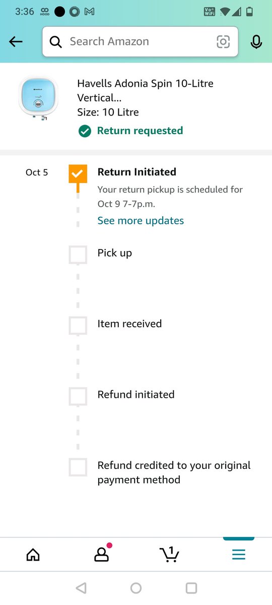 shashi2821's tweet photo. @amazonIN
Ordered heater, it was defective and placed replacement. They cancelled it, again placed return, they again cancelled it.
Without reaching to my home they said box was defective
I place more than Rs. 2 lacs of order every year. Never gonna order again 
#AmazonSeMatLena https://t.co/oME5AVVWPN