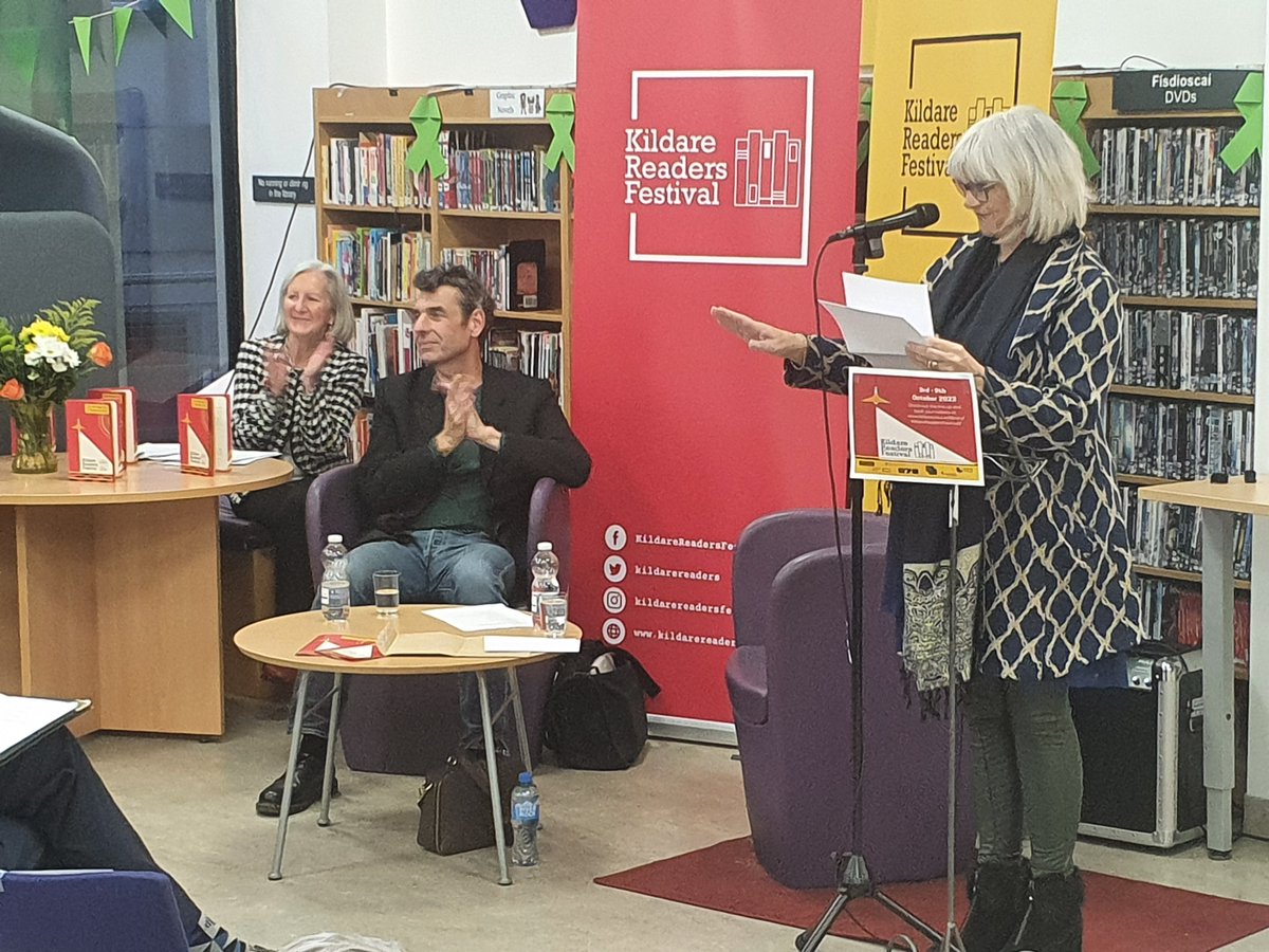 kildarelibrary's tweet photo. Thanks to our Anthony in #KildareTownLib for these snaps from the #kildarereadersfestival event
Ed O' Loughlin in Conversation with Miriam Mulcahy and The Annual Michael Mullan Charity Fund Writing 
Competiton Prize giving Event which were on the same night...what a busy library! https://t.co/BkfsnqHJhP