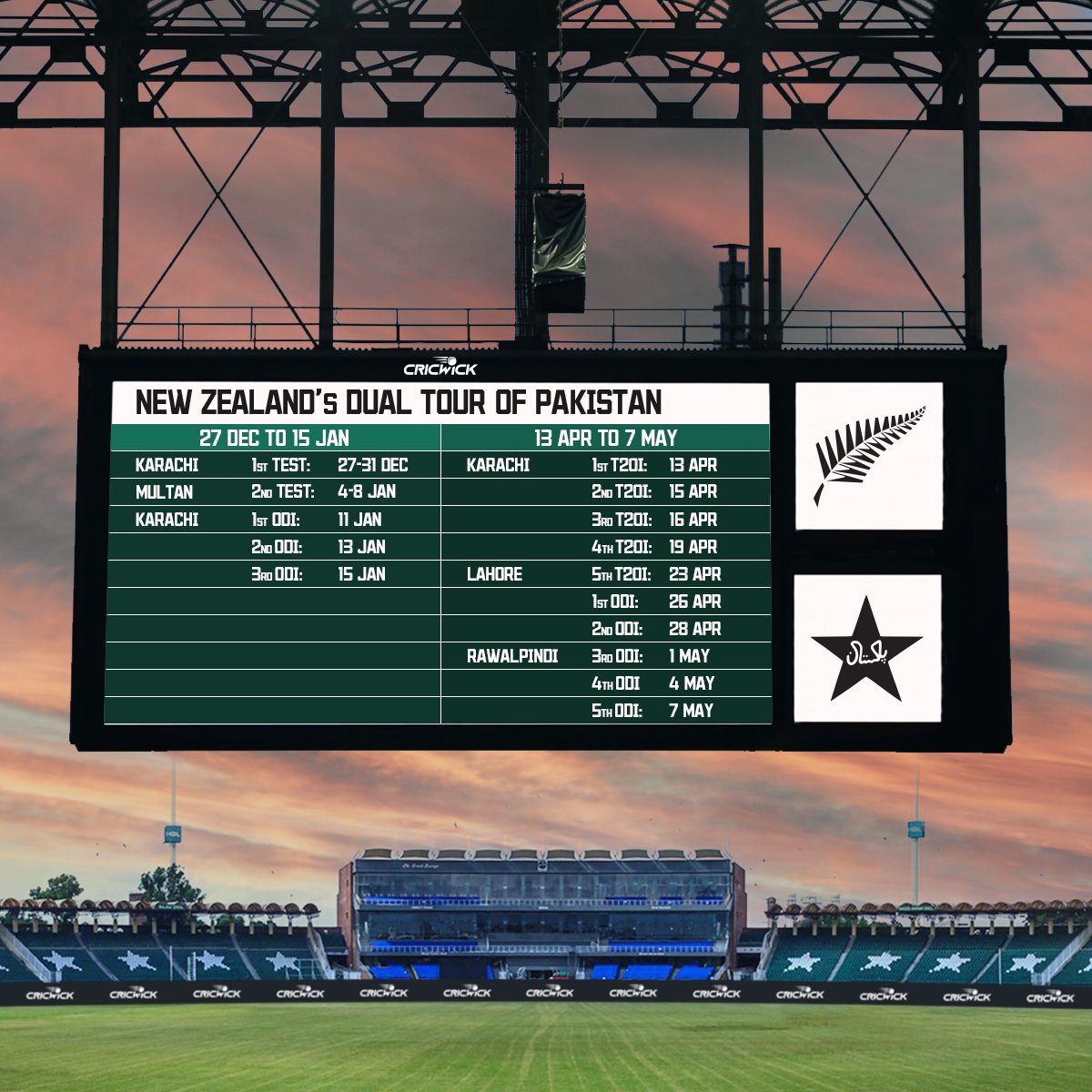 PCB has announced the schedule for New Zealand's dual tour to Pakistan ✈ Are you ready for the jam-packed season of cricket ahead❓ 🙌 #PAKvNZ #CricketComesHome #CricketTwitter