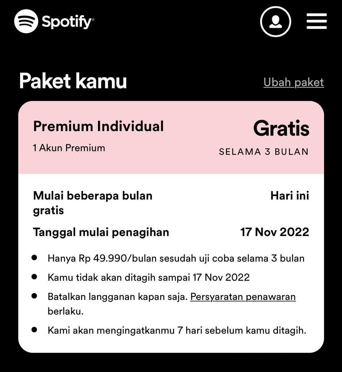 spotify premium 3 bulan gratis

- a thread